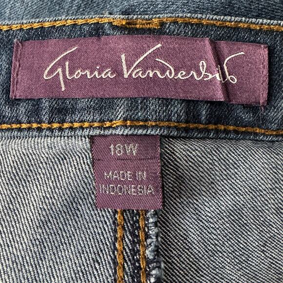 Gloria Vanderbilt SZ 18W Amanda Jeans Stretch Zip-Fly Pocket Hi-Rise Medium Wash - Picture 7 of 9